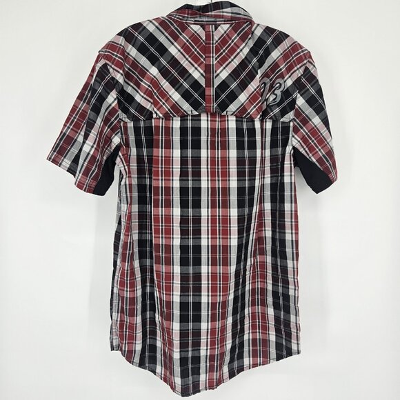 Harley-Davidson Shirt Mens Medium Plaid Eagle Patch Motor Clothes Western - Picture 9 of 16